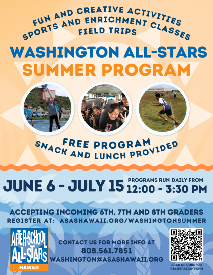 2022 Summer Program Flyers - Washington