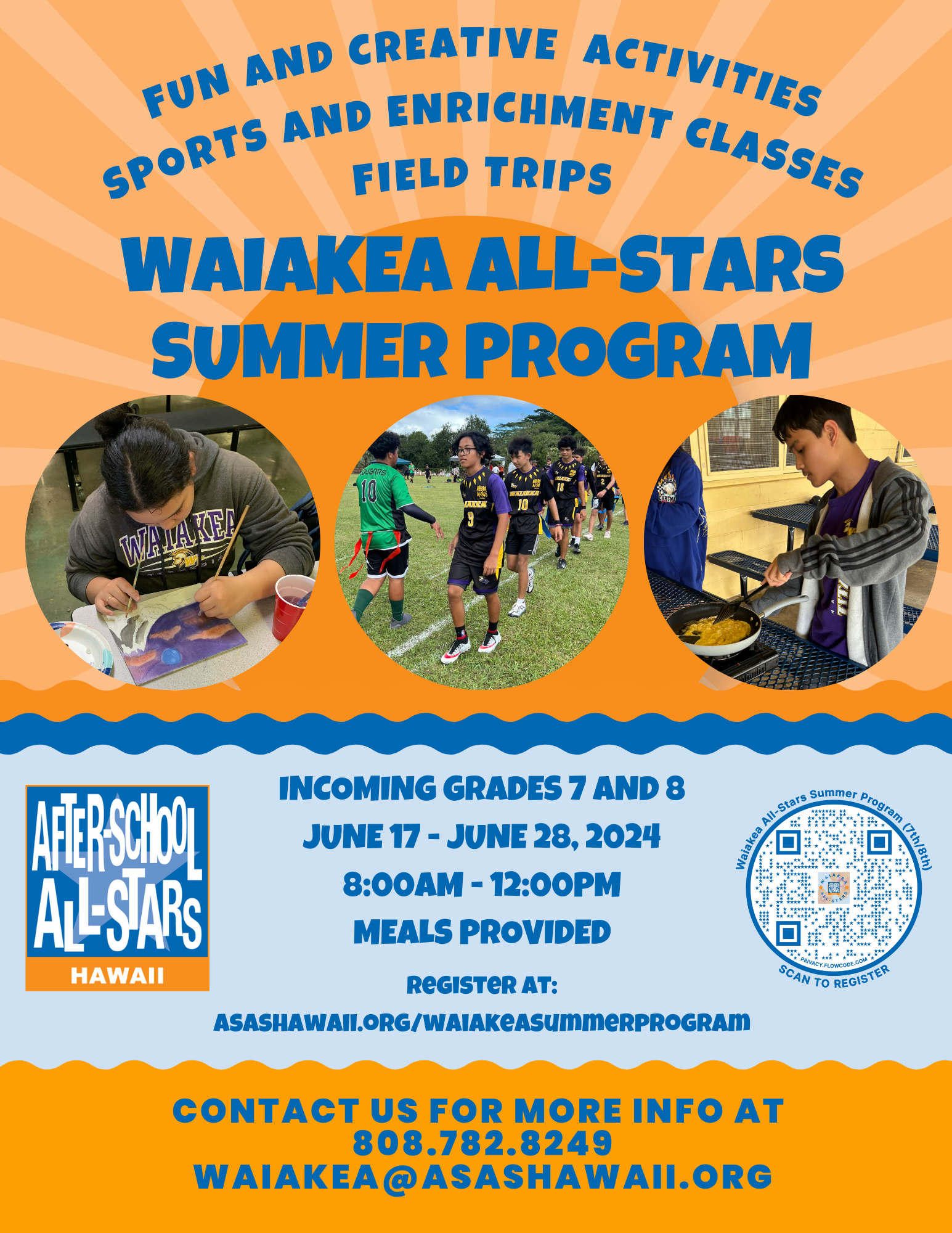 Summer 2024 Registration Flyer - Waiakea (Grade 7-8)