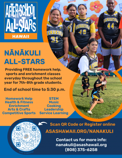 2025-2026 Registration Flyer - Nanakuli