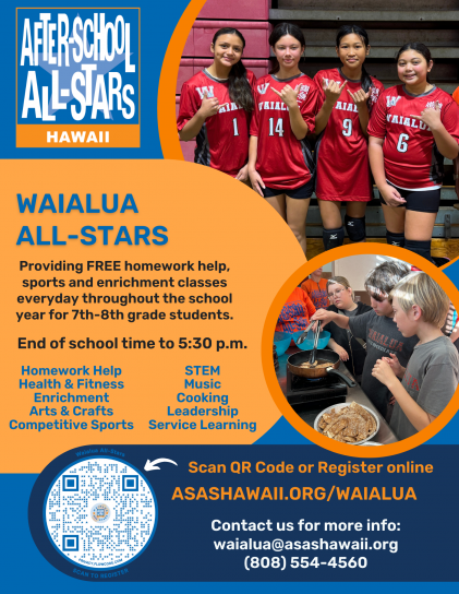 2025-2026 Registration Flyer - Waialua