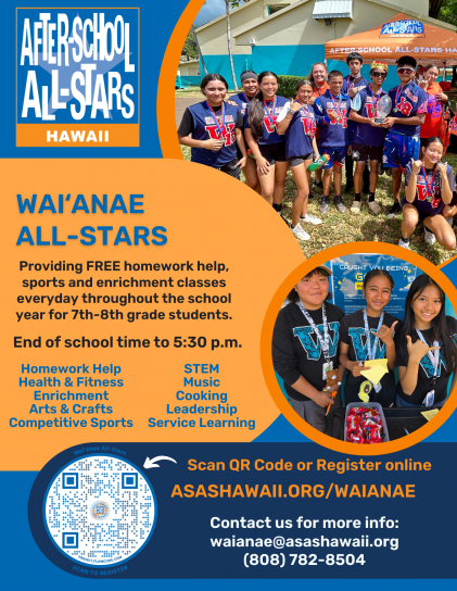 2025-2026 Registration Flyer - Waianae 2025-2026 Registration Flyer - Waianae