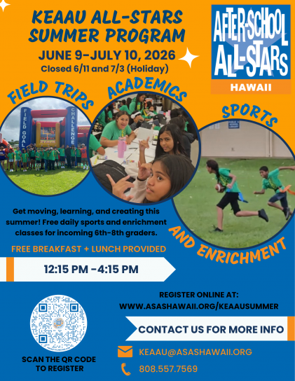 26-27 Q0 - Keaau - Summer Registration Flyer