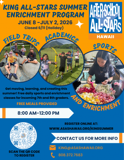 26-27 Q0 - King - Summer Registration Flyer