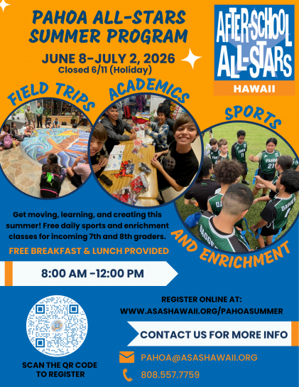 26-27 Q0 - Pahoa - Summer Registration Flyer