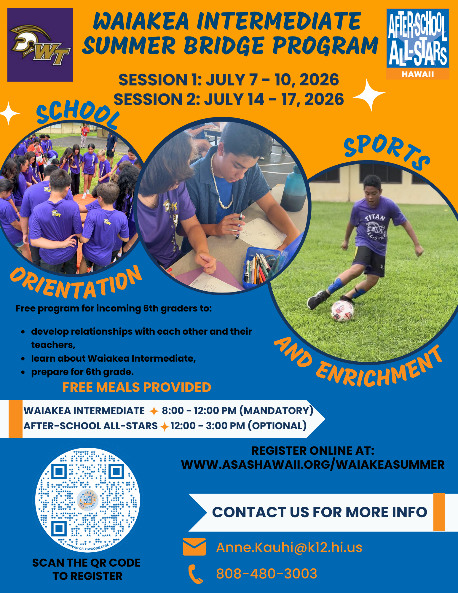 26-27 Q0 - Waiakea - Summer Registration Flyer