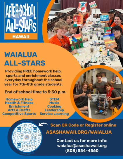 2026-2027 Registration Flyer - Waialua