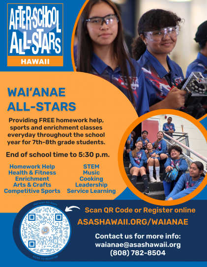 2026-2027 Registration Flyer - Waianae